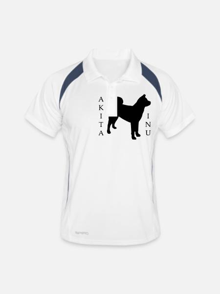 akita - Polo respirant Homme - blanc/marine - Devant