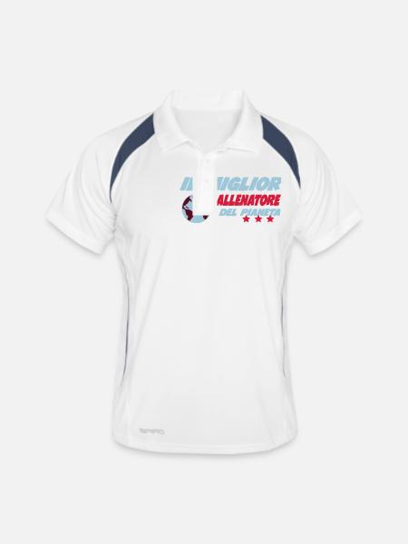 Il miglior ALLENATORE del pianeta - Polo respirant Homme - blanc/marine - Devant