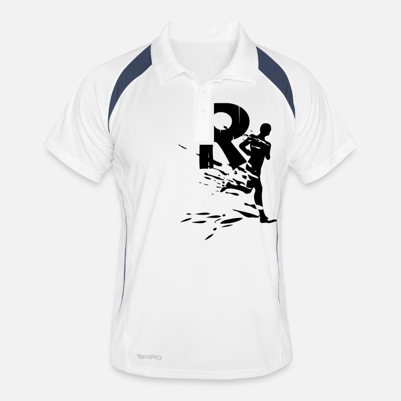 Rennsteiglauf - Männer Polo atmungsaktiv - Weiß/Navy