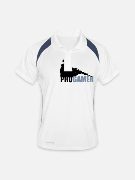 progamer_s2 - Men's Polo breathable - white/navy - Front