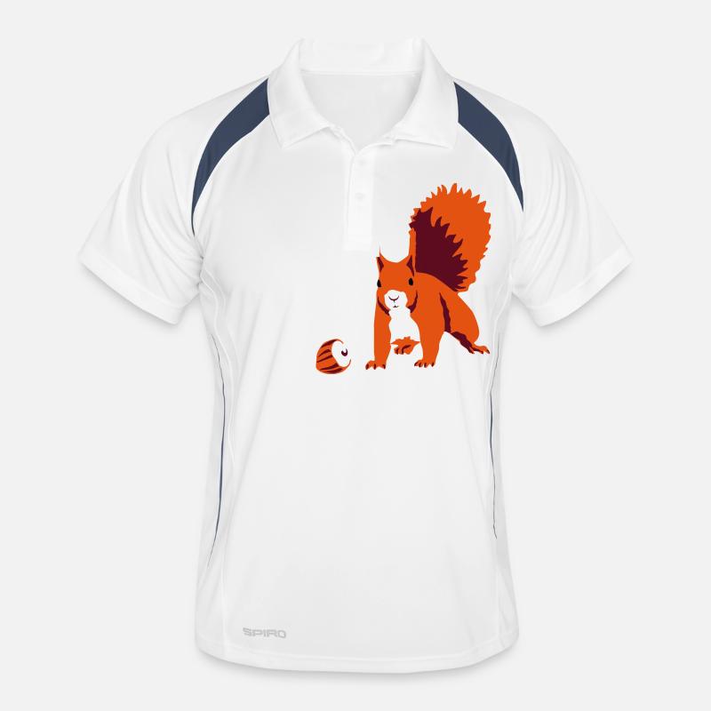 Eichhoernchen - Männer Polo atmungsaktiv - Weiß/Navy