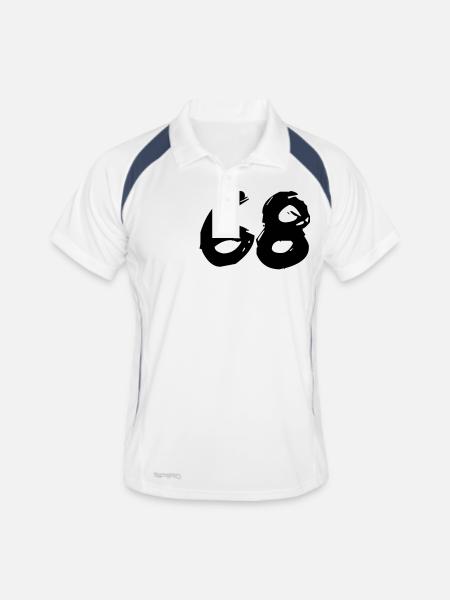 Brushed 68 - Männer Polo atmungsaktiv - Weiß/Navy - Vorne