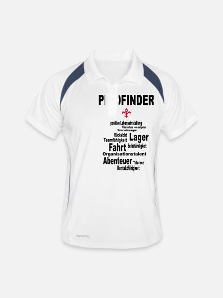 pfadfinder lebenseinstellung - Männer Polo atmungsaktiv - Weiß/Navy - Vorne