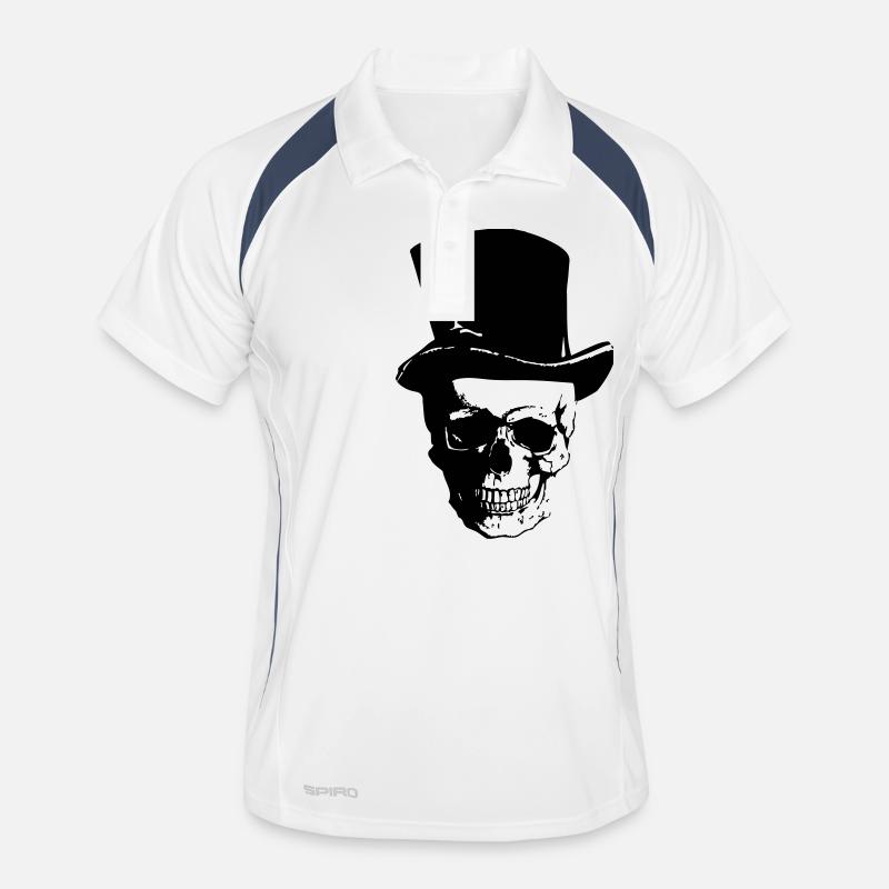 Skull With Cylinder Hat Männer Polo atmungsaktiv