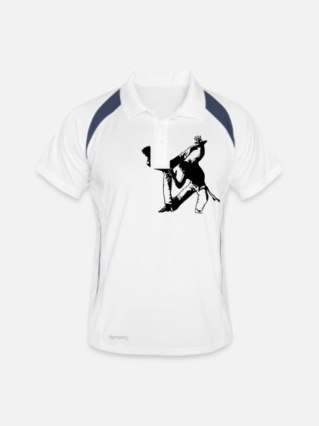 Capoeira Duo (b) - Polo respirant Homme - blanc/marine - Devant