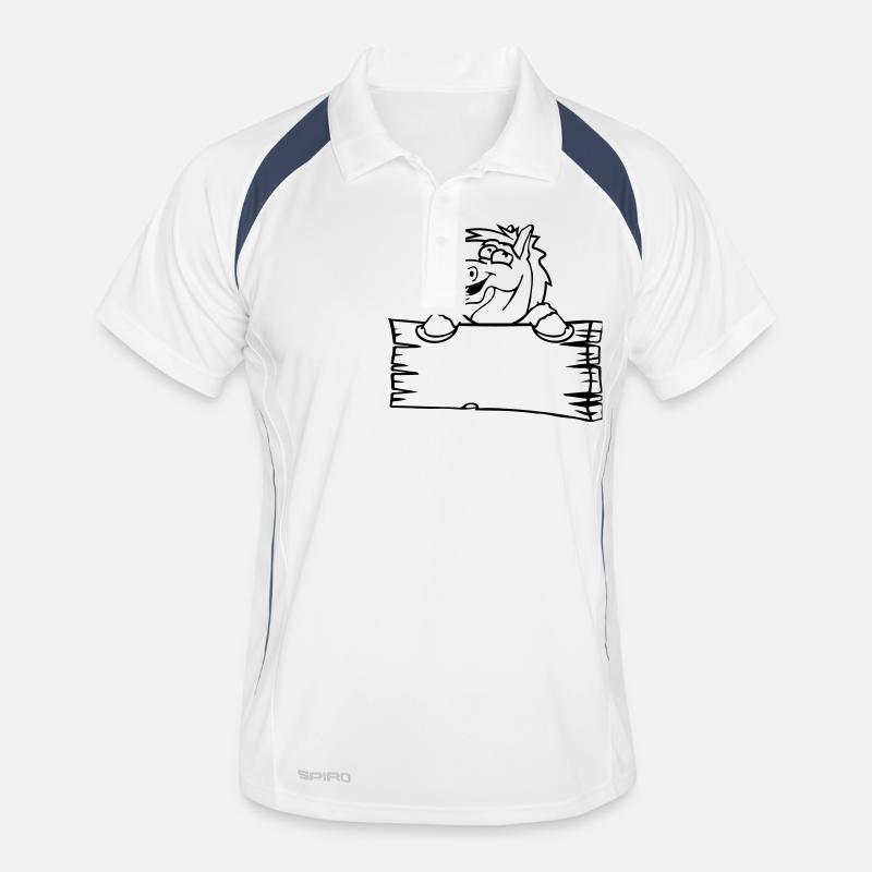 holzschild lustig comic cartoon pferd mauer schild Männer Polo atmungsaktiv