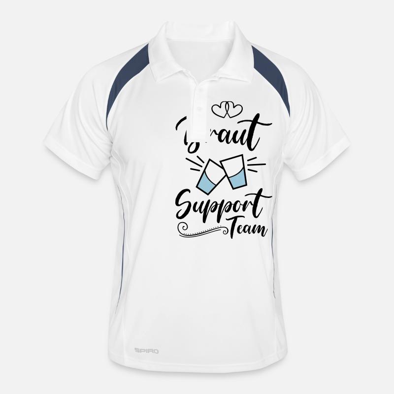braut support team kurze - Männer Polo atmungsaktiv - Weiß/Navy
