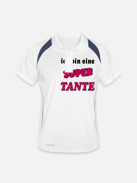 Ich bin eine Super TANTE - Men's Polo breathable - white/navy - Front
