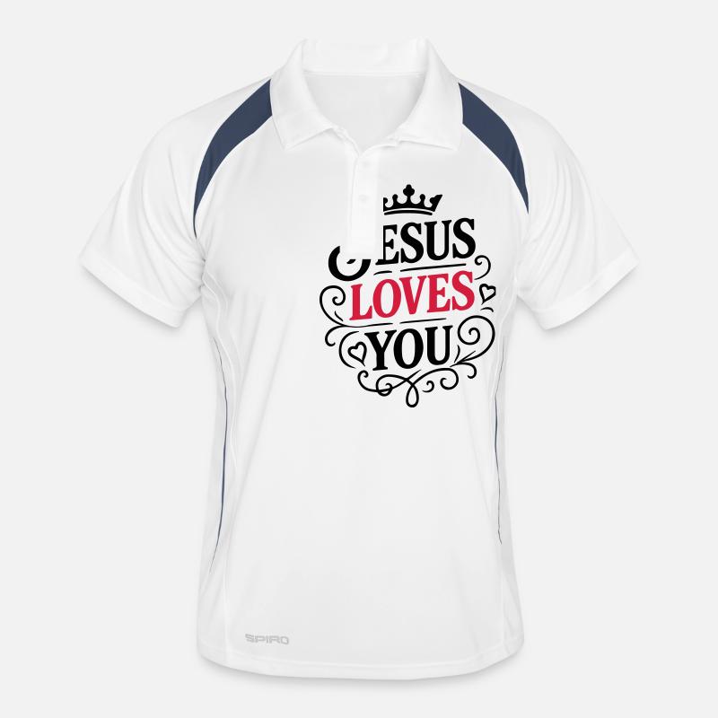 Jesus Liebt dich Männer Polo atmungsaktiv