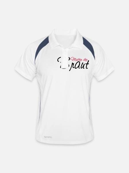mutter_der_braut - Männer Polo atmungsaktiv - Weiß/Navy - Vorne