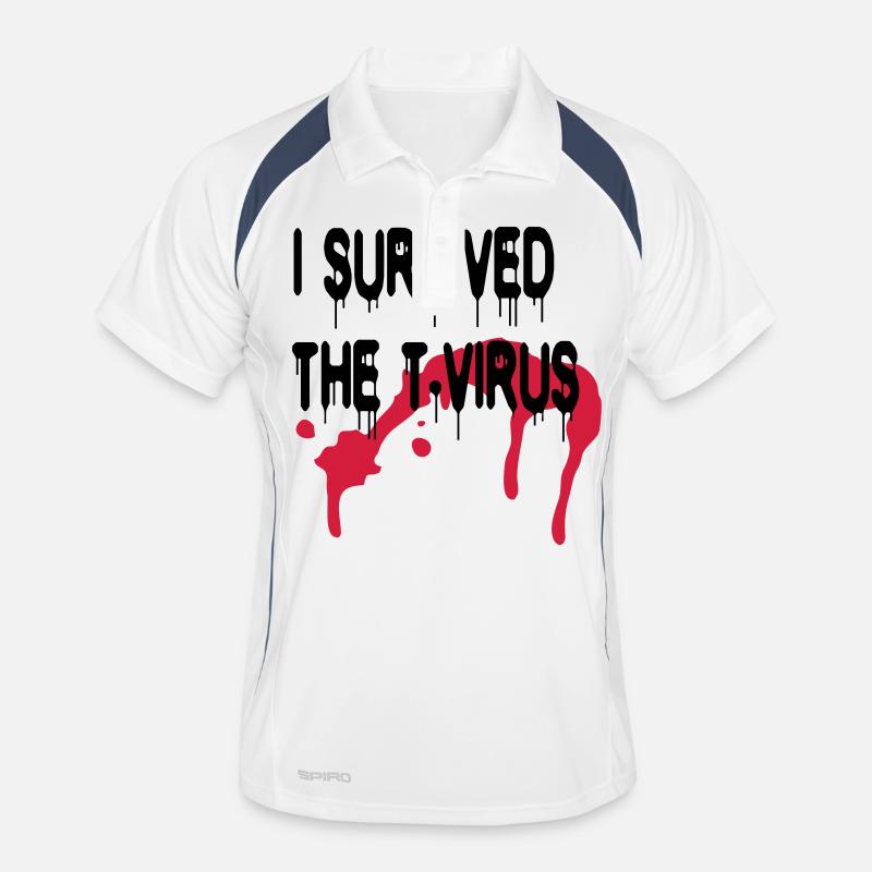 T-Virus - Männer Polo atmungsaktiv - Weiß/Navy