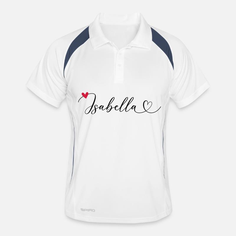 Isabella Last name First name Calligraphy heart Men's Polo breathable