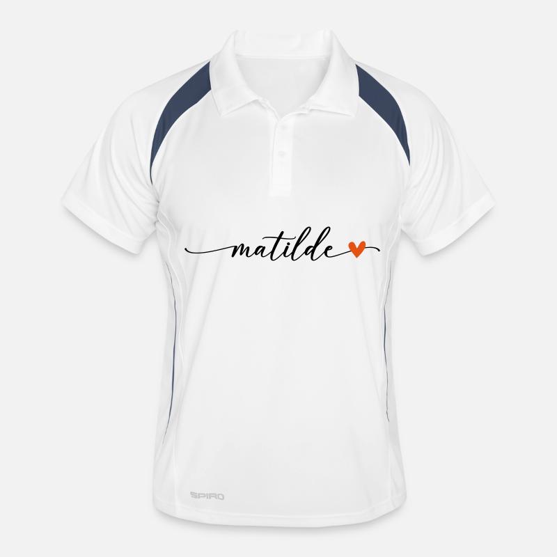 Matilde Name Calligraphy Script - Men's Polo breathable - white/navy