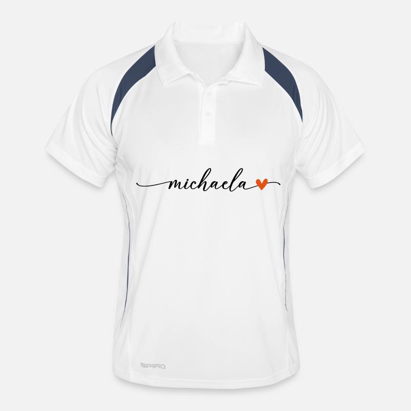 Michaela Name Calligraphy Font Men's Polo breathable
