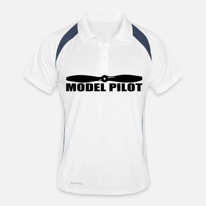 model pilot - Männer Polo atmungsaktiv - Weiß/Navy