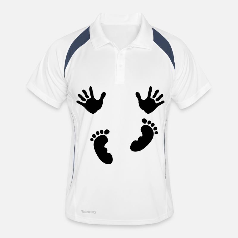 baby - Männer Polo atmungsaktiv - Weiß/Navy