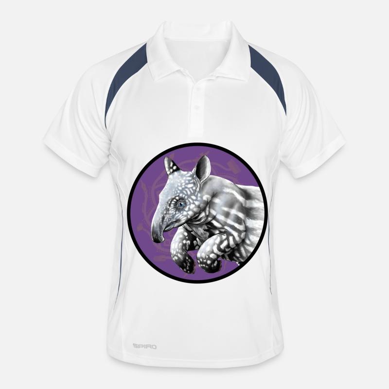 Tapir silhouette in violet circle Men's Polo breathable