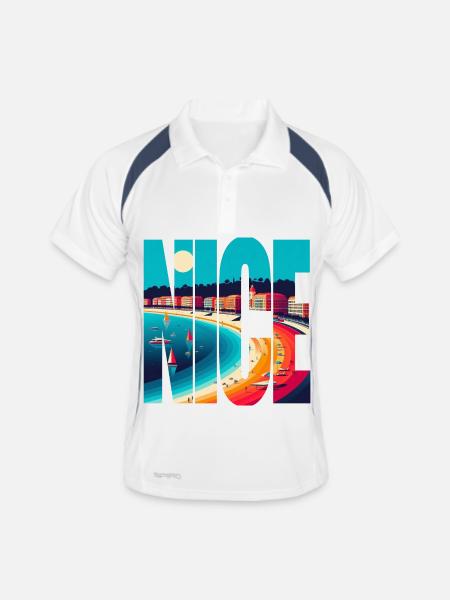 Nice Riviera Arc in Colors - Men's Polo breathable - white/navy - Front