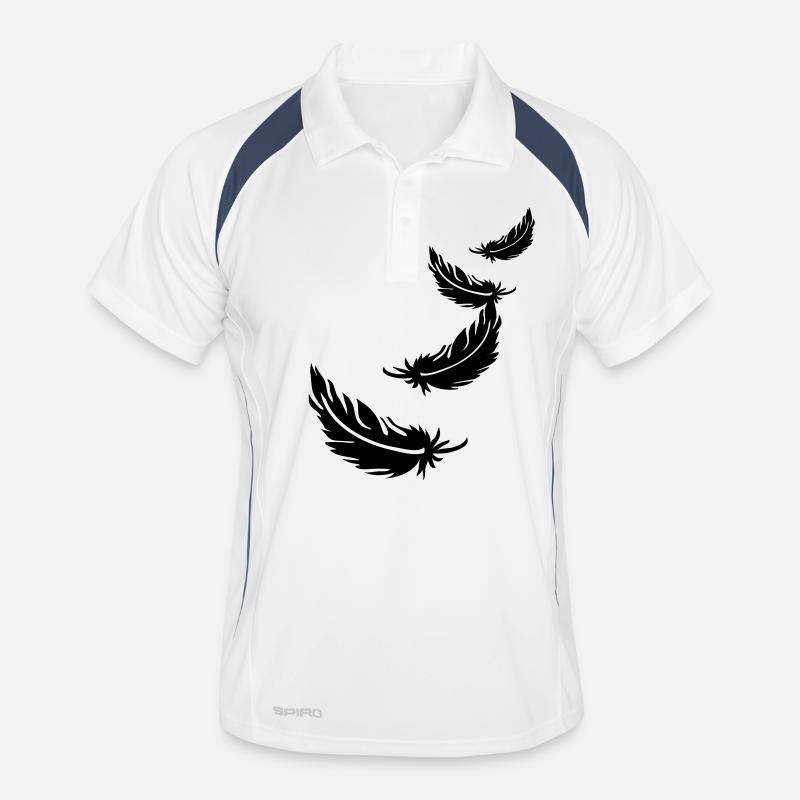 Two flying feathers - Men's Polo breathable - white/navy