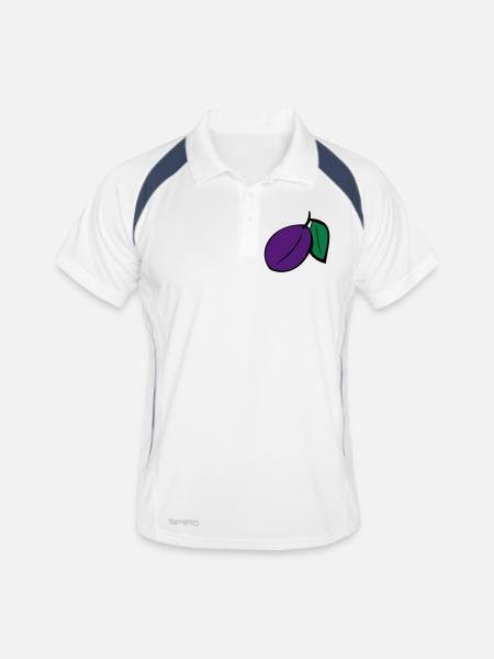 Pflaume - Männer Polo atmungsaktiv - Weiß/Navy