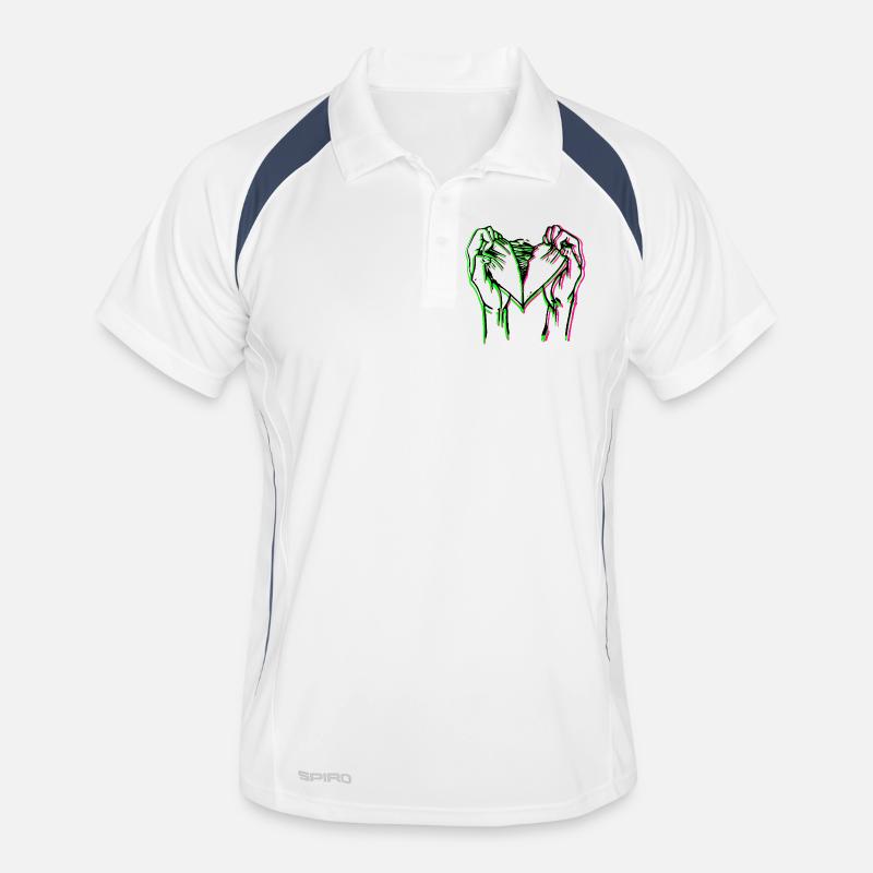 Silhouette de la Main en forme de cœur néon Polo respirant Homme