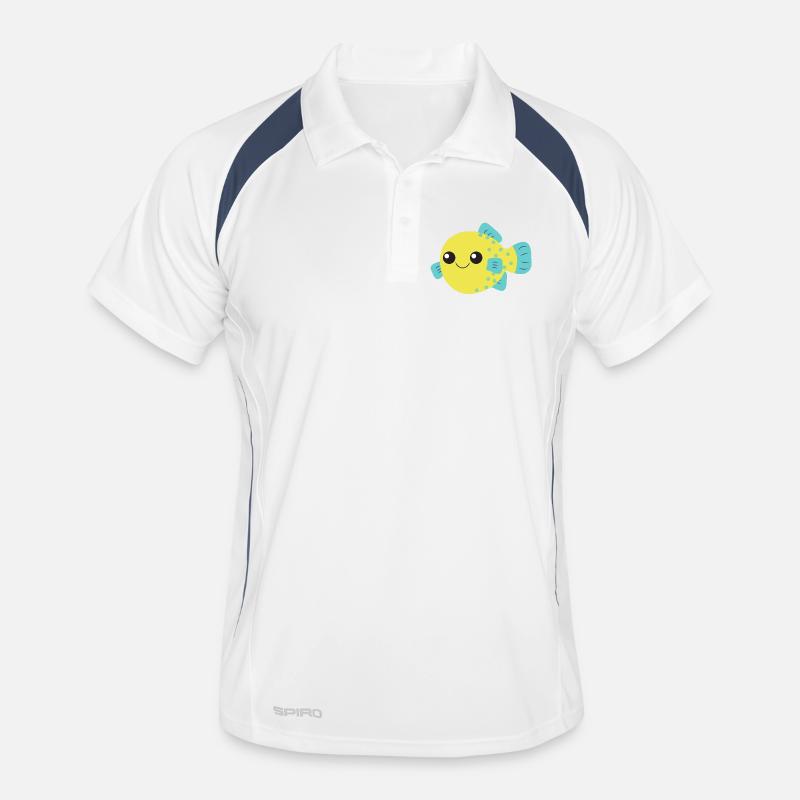 Poisson-globe, poisson mignon, océan, Polo respirant Homme