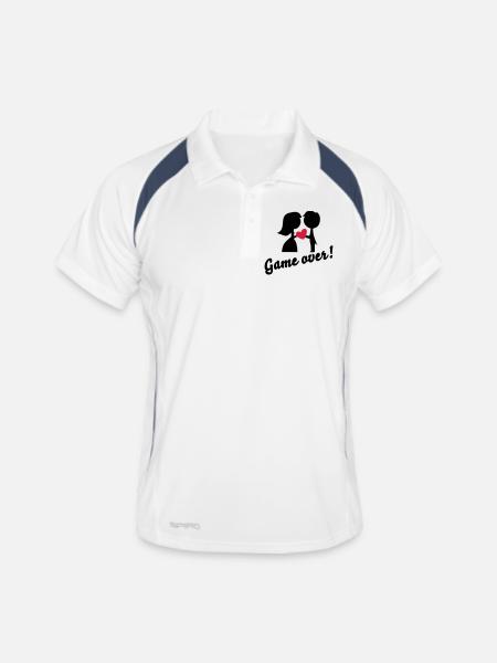wedding - Men's Polo breathable - white/navy