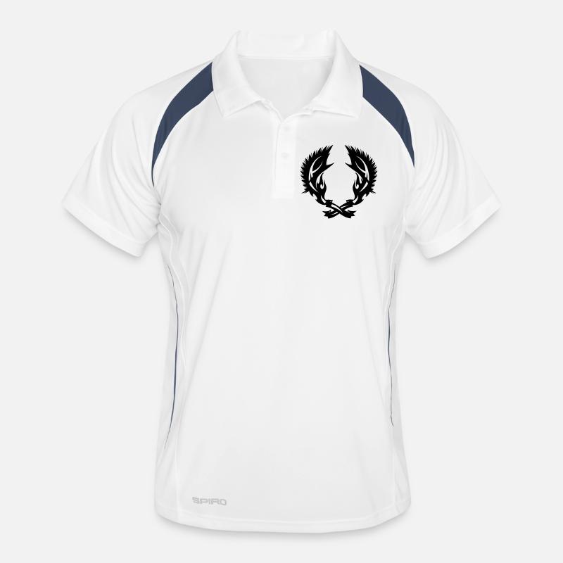 Wing fire emblem - Men's Polo breathable - white/navy