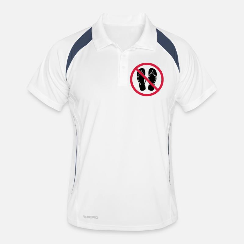 no flip flops prohibited shield zone area clipa Men's Polo breathable