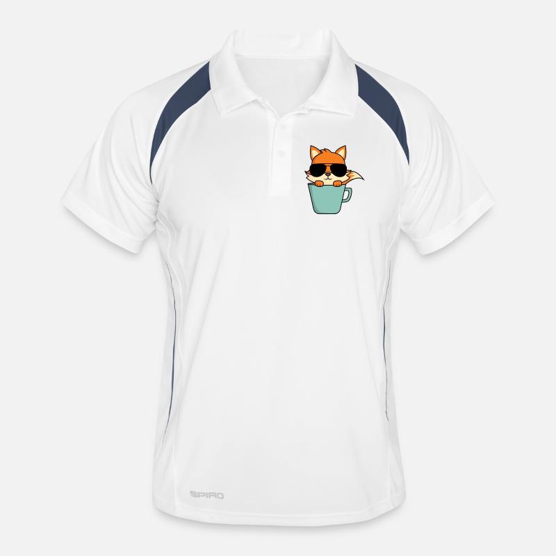 Cooler Fuchs in Kaffeetasse Männer Polo atmungsaktiv