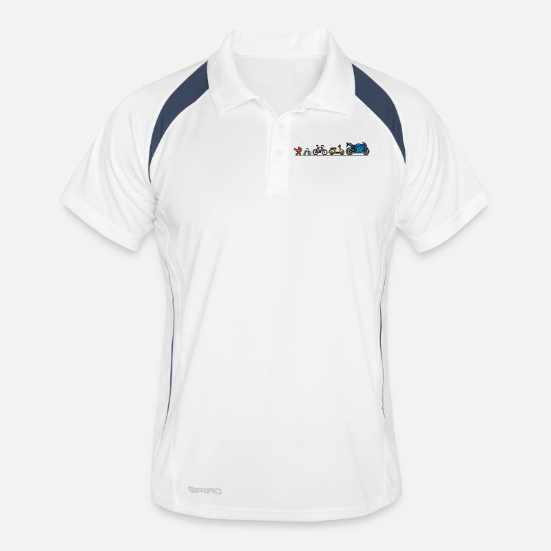 Motorcycle motorbikes evolution development bikers Men's Polo breathable
