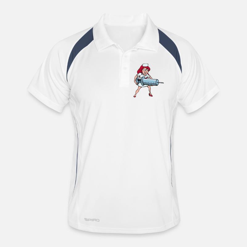Profession de vaccination par injection seringue infirmière Polo respirant Homme