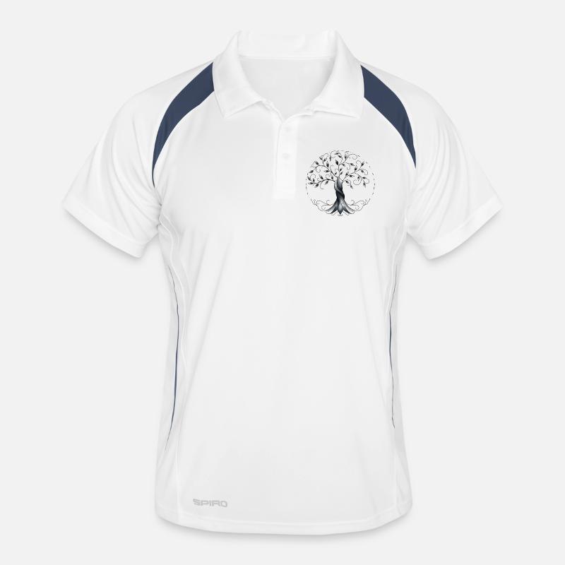 Baum des Lebens - Männer Polo atmungsaktiv - Weiß/Navy