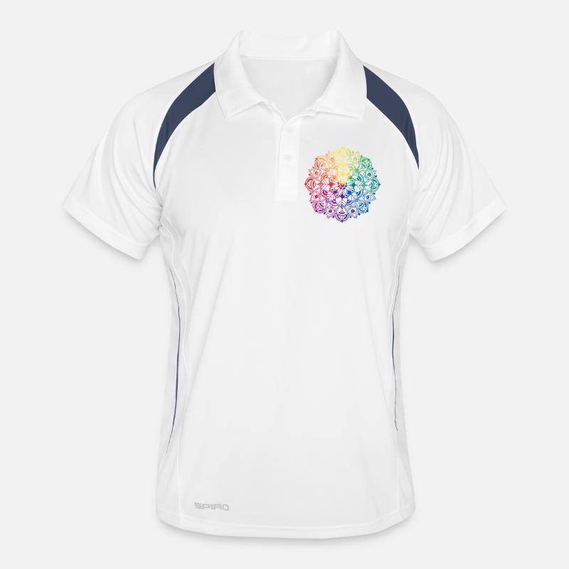 Flower Mandala Männer Polo atmungsaktiv