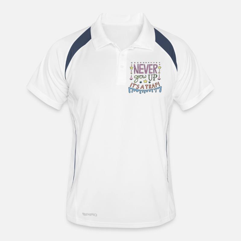 Never Grow Up Il y a un piège drôle cool Polo respirant Homme