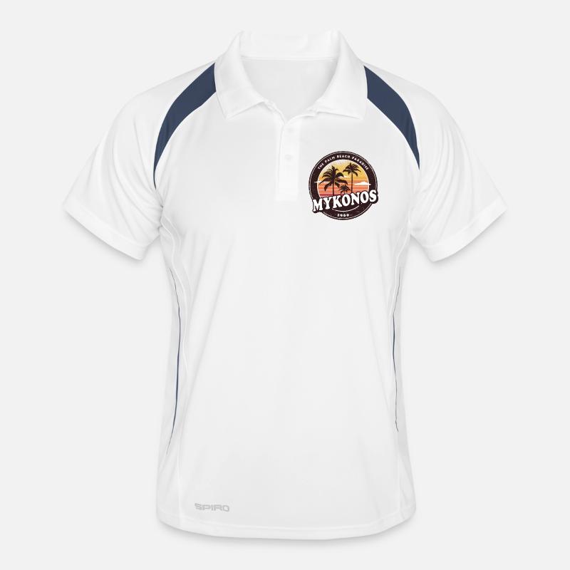 Mykonos Grèce Vintage Beach Design Polo respirant Homme