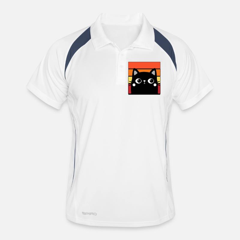 Chat et fond coloré Polo respirant Homme