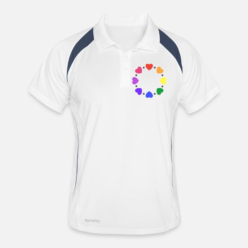 Rainbow Hearts Men's Polo breathable