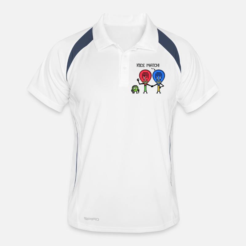 Racket Player Statement Padel Balls Padel Team - Men's Polo breathable - white/navy