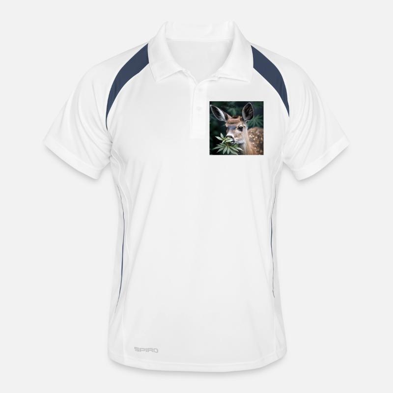 Cannabiche 07 mit Tippfehler - Männer Polo atmungsaktiv - Weiß/Navy