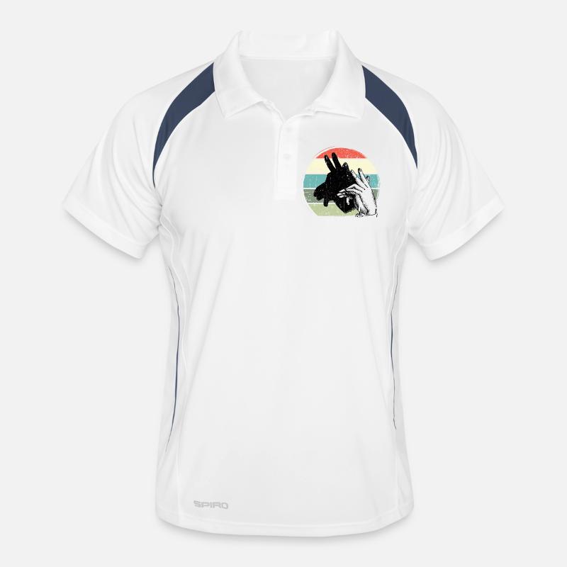 Giraffe Silhouette Retro Sunset - Men's Polo breathable - white/navy