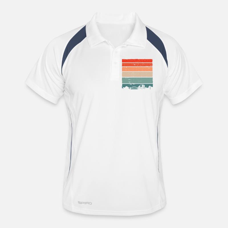 coucher de soleil dégradé ville horizon Polo respirant Homme