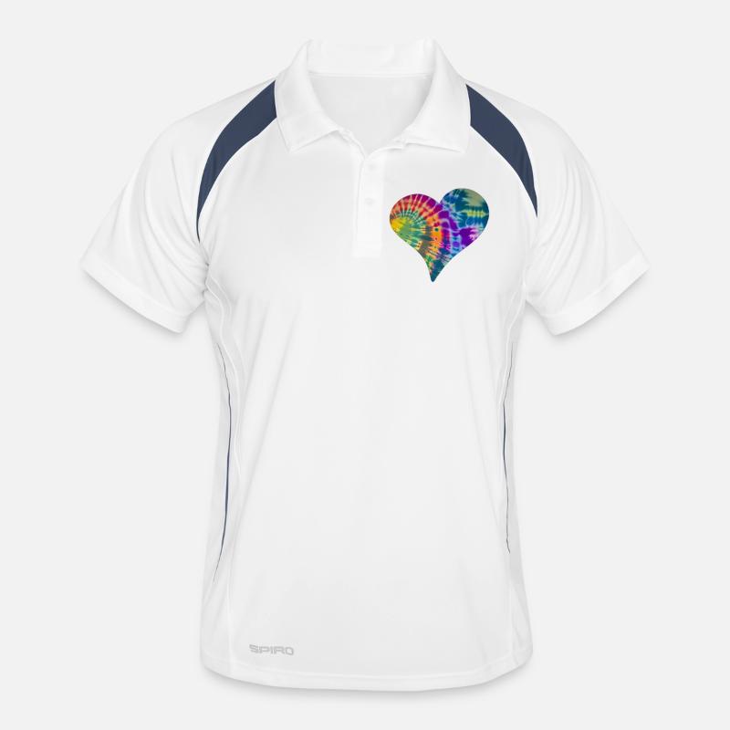 Tie Dye Herz Männer Polo atmungsaktiv