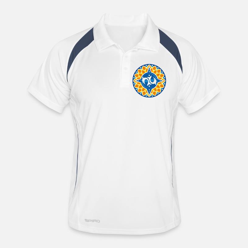 Wind rose dolphins petals waves Men's Polo breathable