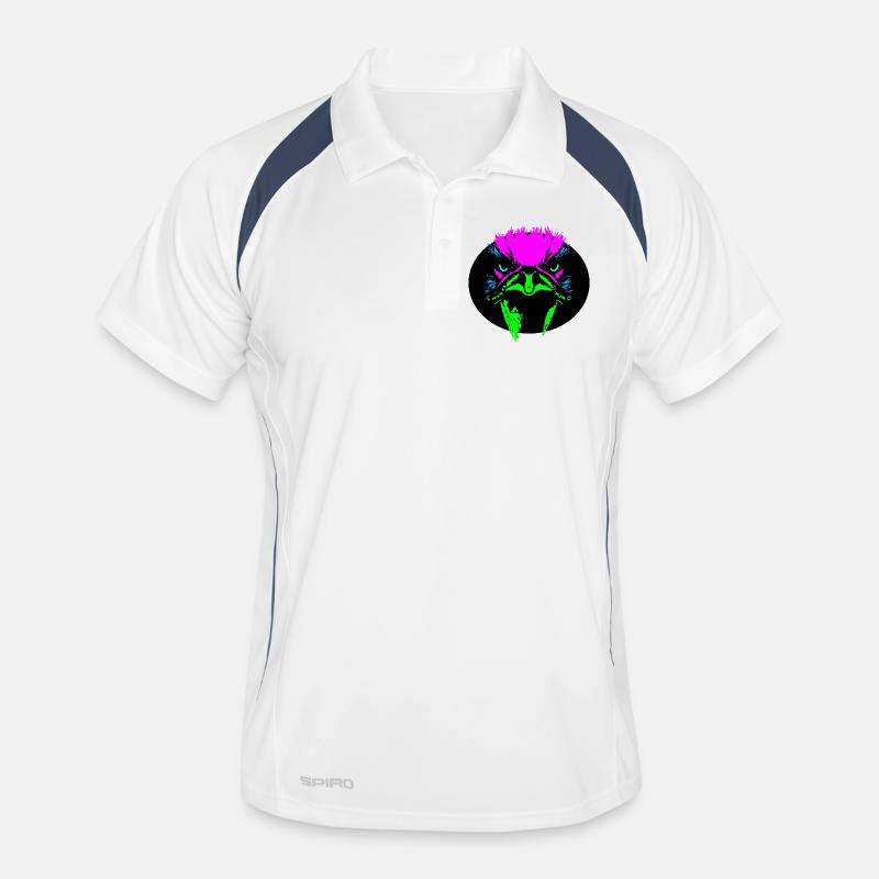 Angry Ostrich - Men's Polo breathable - white/navy