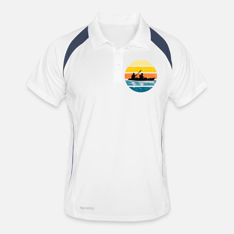 Cercle de silhouette du coucher de soleil en duo de kayaks Polo respirant Homme