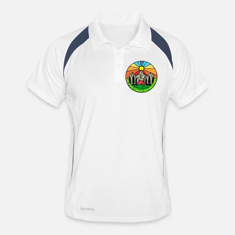 Mountains, Nature, Camping, Camping, Camping, Statement Men's Polo breathable