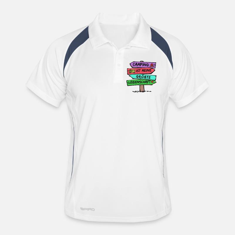 Campingplatz Camping Wanderer Wohnmobil Statement - Männer Polo atmungsaktiv - Weiß/Navy