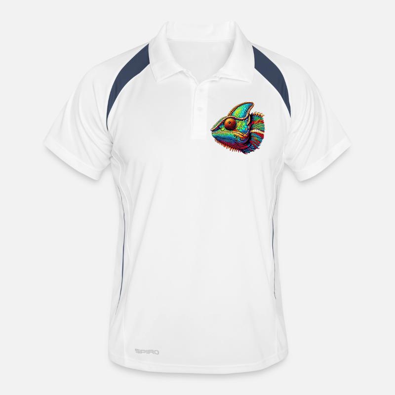 Chamäleon - Männer Polo atmungsaktiv - Weiß/Navy