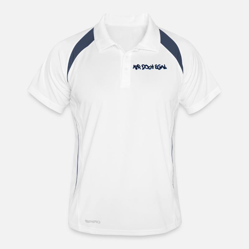 Ist Mir Egal Statement Haltung Chill - Männer Polo atmungsaktiv - Weiß/Navy